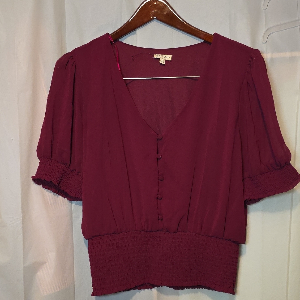 Lily White Burgundy Blouse